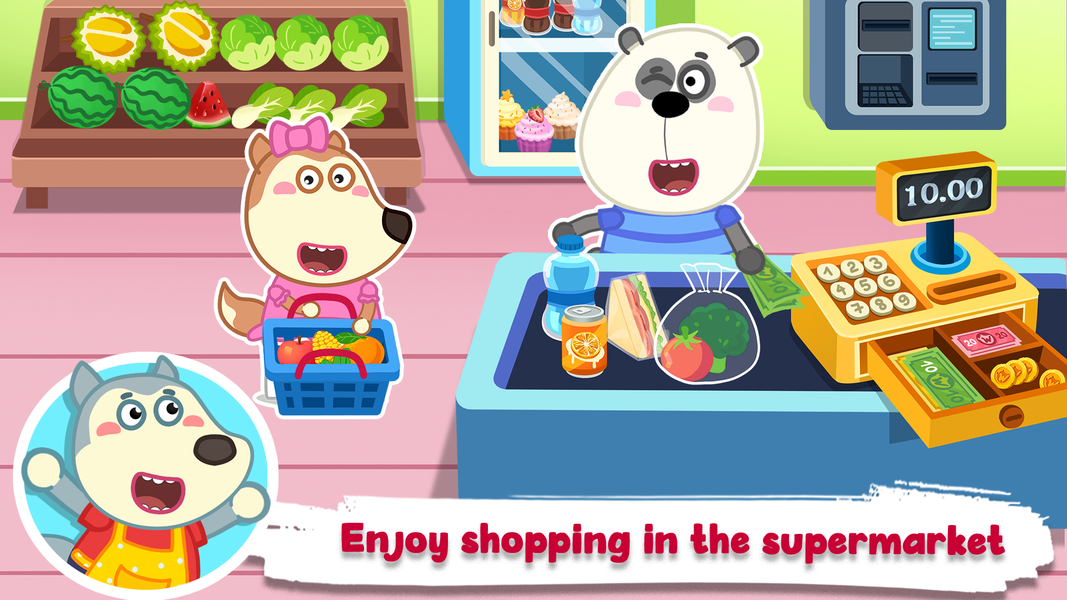 Wolfoo's City: Shopping Mall - Gameplay image of android game