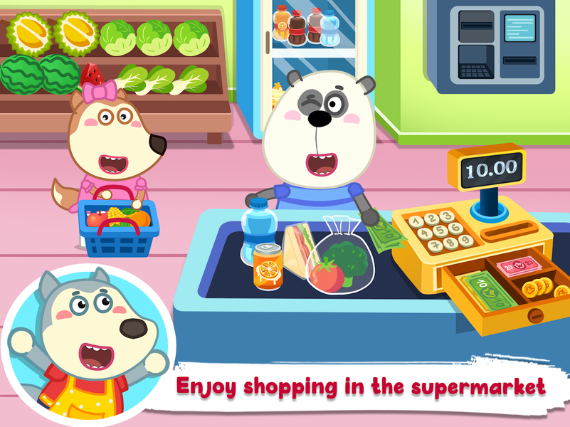 Wolfoo's City: Shopping Mall - Gameplay image of android game