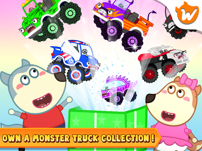 Wolfoo Monster Truck Police - Gameplay image of android game