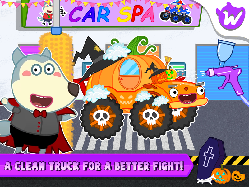 Wolfoo Monster Truck Police - Gameplay image of android game