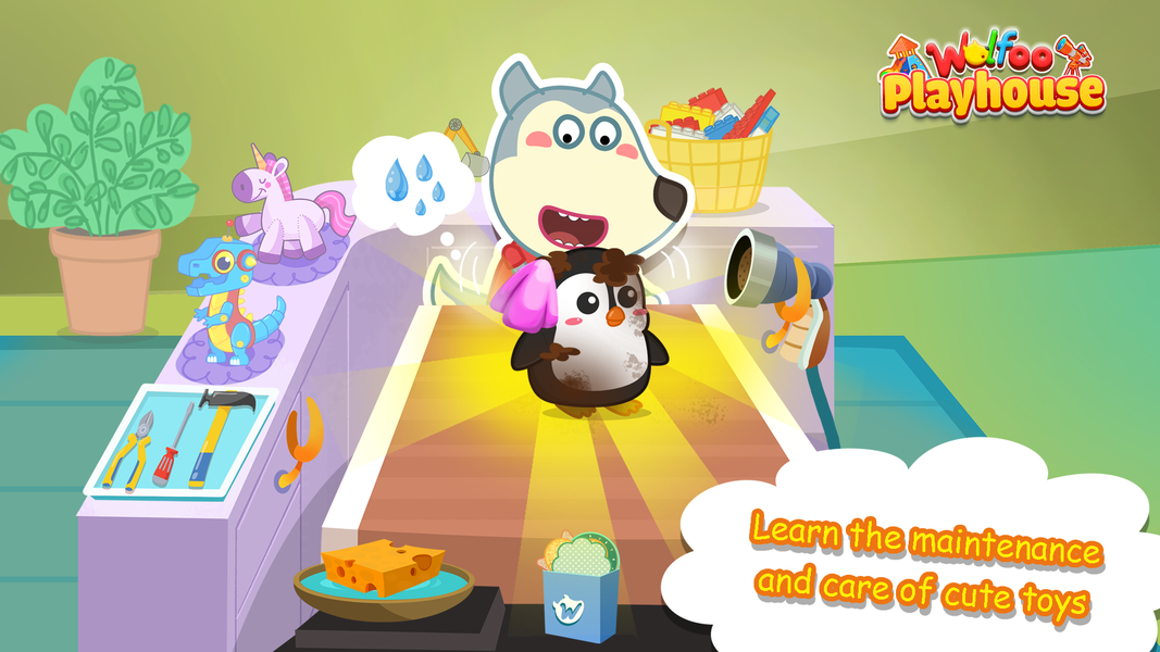 Wolfoo's Play House For Kids - Gameplay image of android game