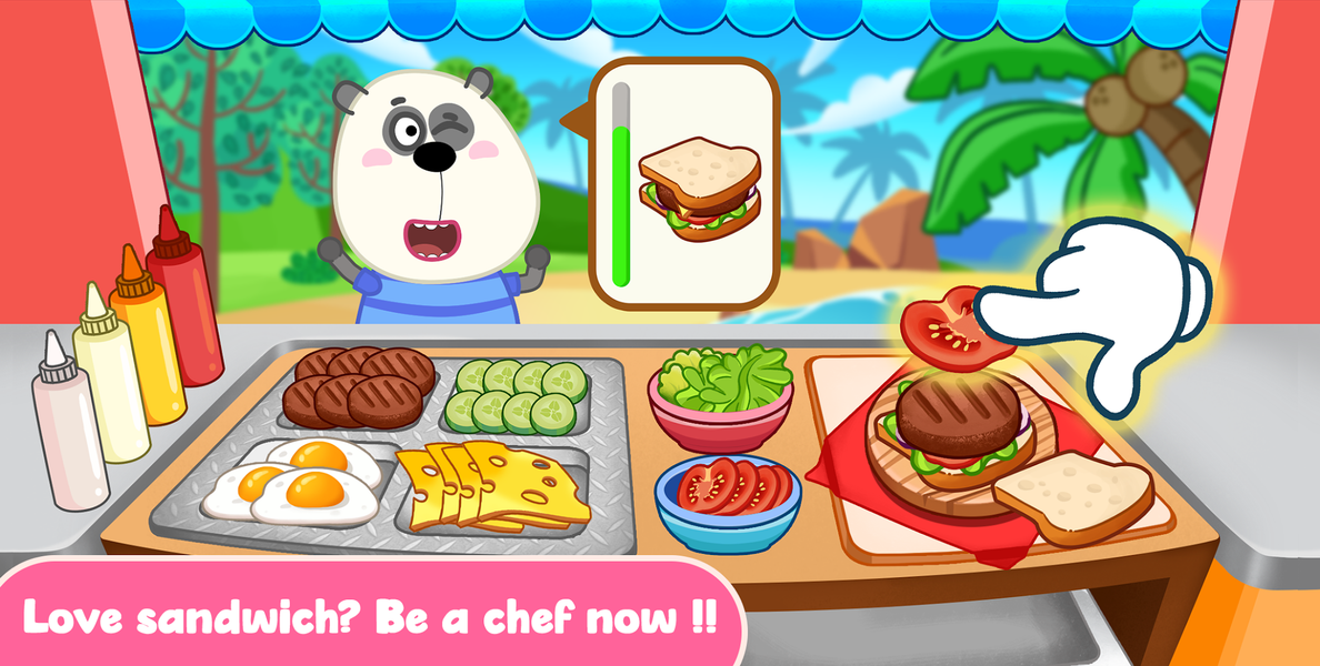 Wolfoo Cooking Game - Sandwich - Gameplay image of android game