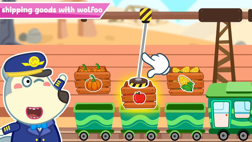 Wolfoo Train - Railway Station - Gameplay image of android game