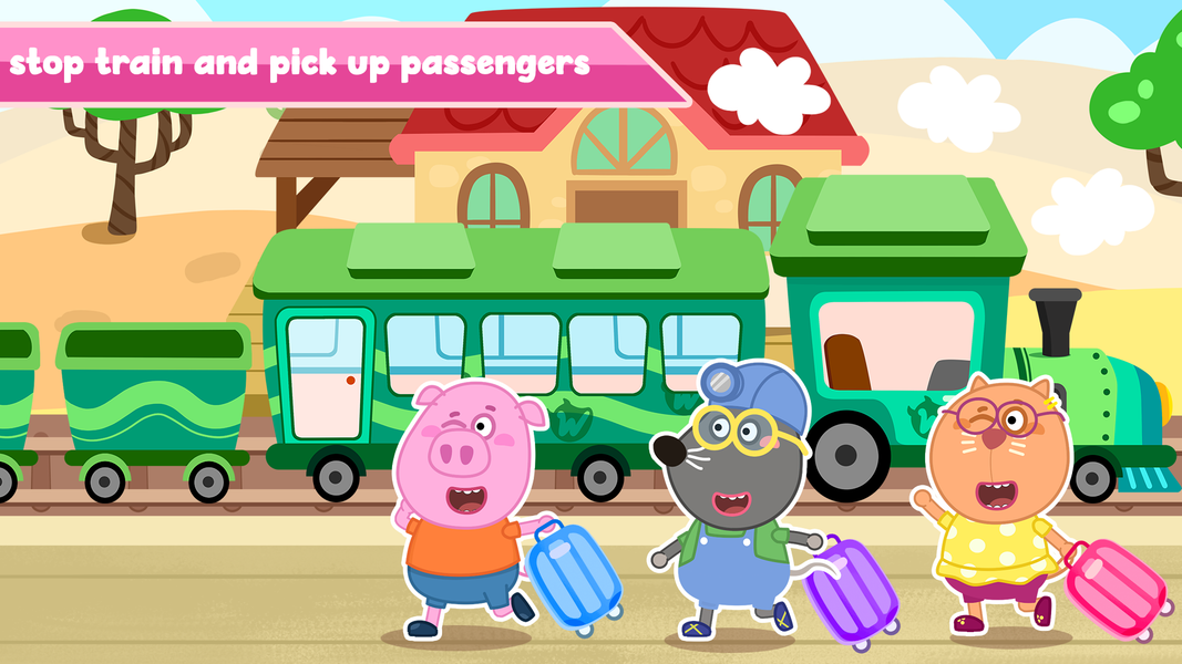 Wolfoo Train - Railway Station - Gameplay image of android game