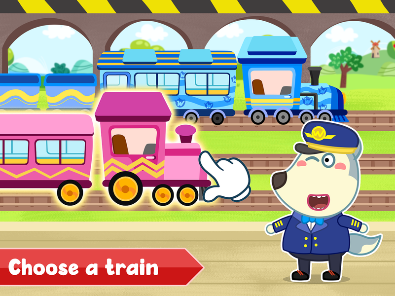 Wolfoo Train - Railway Station - Gameplay image of android game