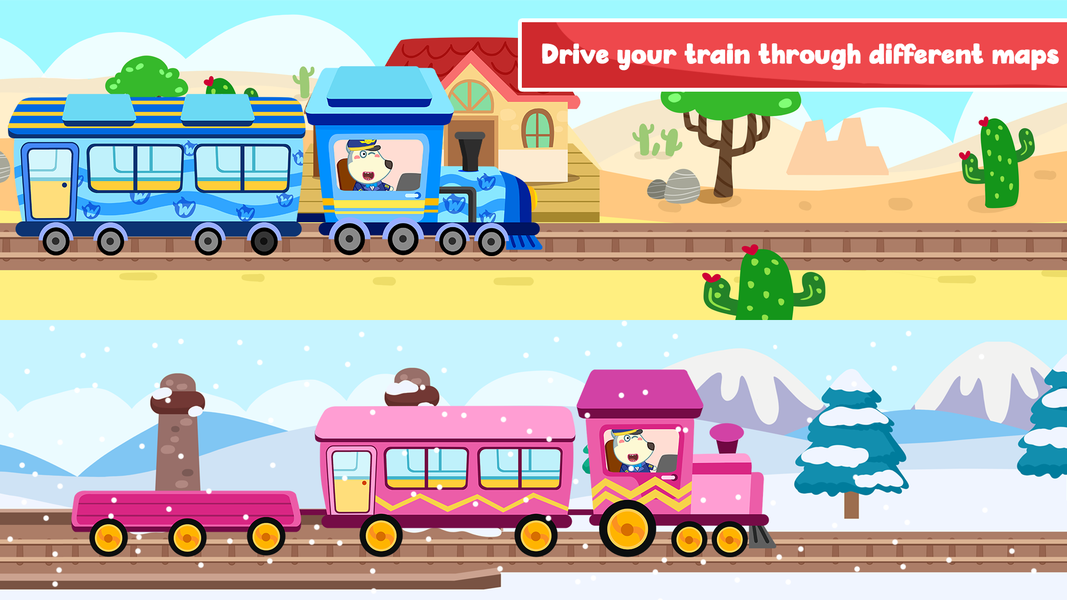 Wolfoo Train - Railway Station - Gameplay image of android game