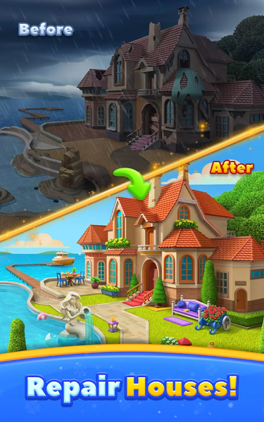 Wonder Villa - Tile Match Game - Gameplay image of android game