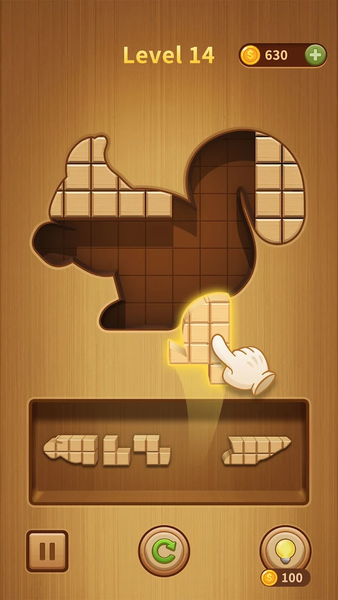 Wood BlockPuz Jigsaw Puzzle - Gameplay image of android game