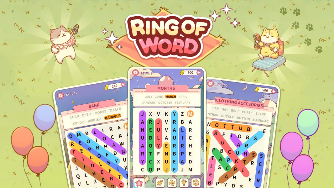 Ring of Words۲: Cats Party - عکس بازی موبایلی اندروید