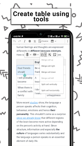 Word to HTML editor tool - عکس برنامه موبایلی اندروید