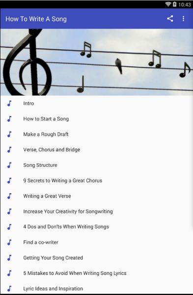 HOW TO WRITE A SONG - Image screenshot of android app