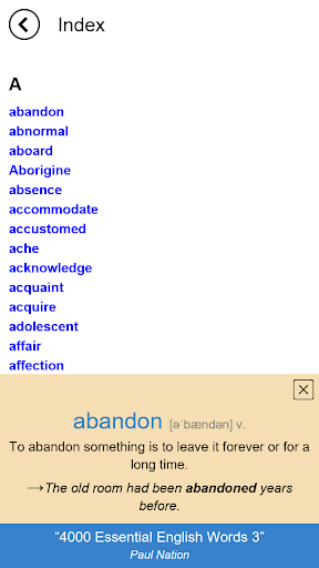 ۴۰۰۰ Essential English Words ۳ - عکس برنامه موبایلی اندروید