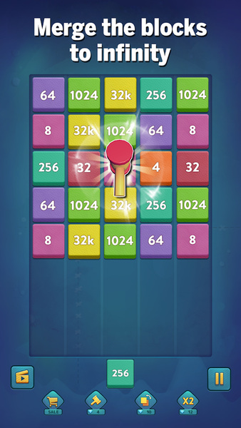 X2 Block: Merge 2048 Puzzle - Gameplay image of android game