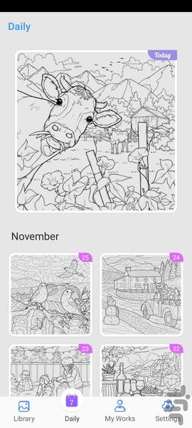 Color by Number x - کتاب رنگ آمیزی - Gameplay image of android game