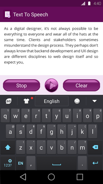 Text To Speech - Image screenshot of android app