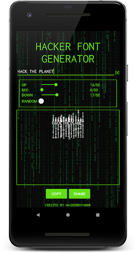 Hacker Font - Glitch Generator - عکس برنامه موبایلی اندروید