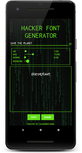 Hacker Font - Glitch Generator - Image screenshot of android app