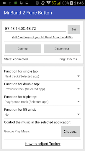 Func Button for Mi Band 2 - Image screenshot of android app