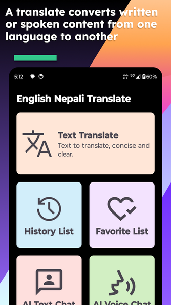 English Nepali Translate - عکس برنامه موبایلی اندروید