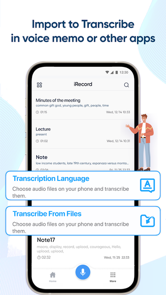 iRecord: Transcribe Voice Note - عکس برنامه موبایلی اندروید