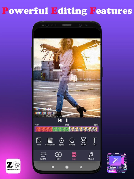 Glitch Video & Video editor - عکس برنامه موبایلی اندروید