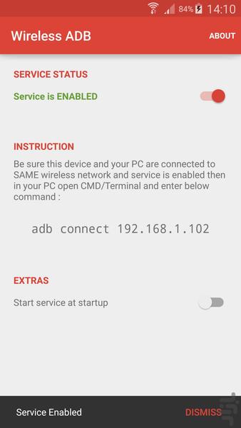 Wireless ADB - Image screenshot of android app