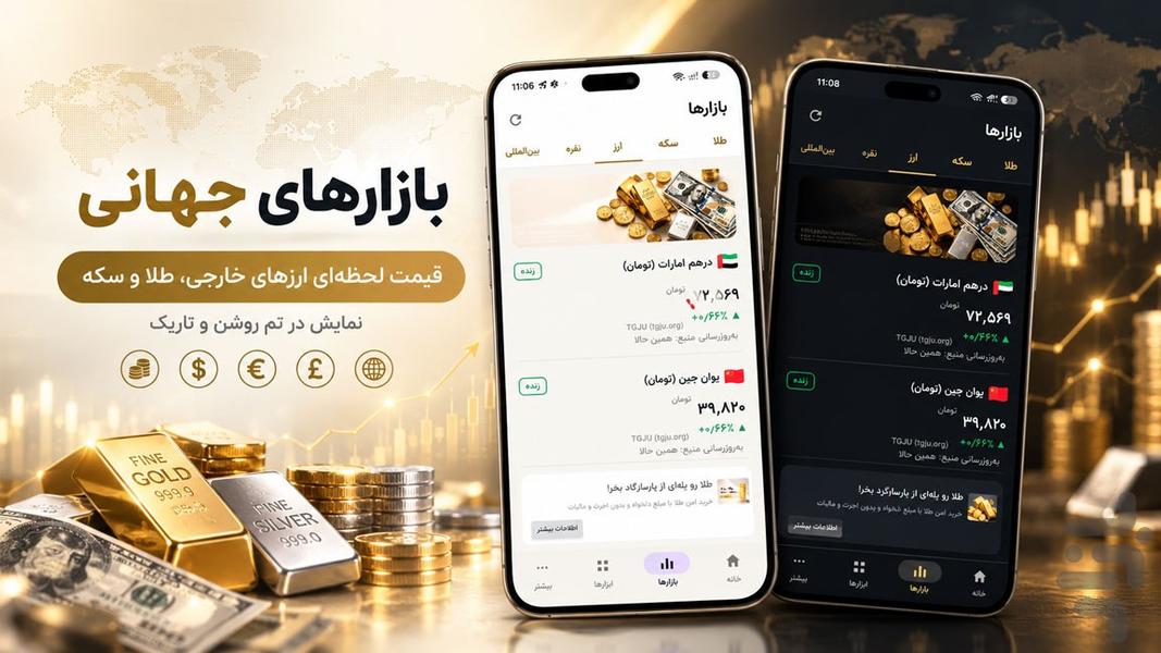 نرخ ارز ، طلا و سکه - Image screenshot of android app
