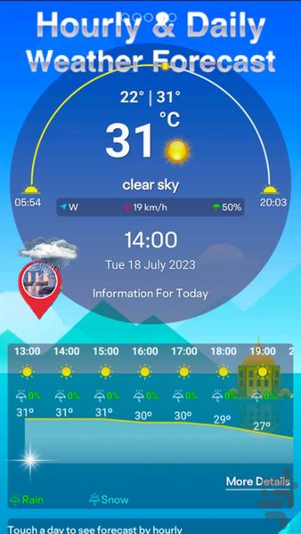 هواشناسی فوق پیشرفته - زنده 2023 - Image screenshot of android app