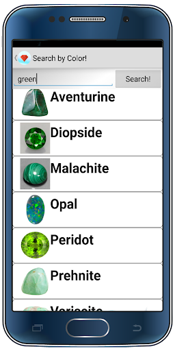 Gemstones list with description - عکس برنامه موبایلی اندروید