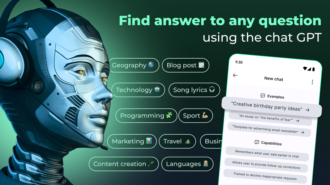 Chat AI - Ask AI Anything - عکس برنامه موبایلی اندروید