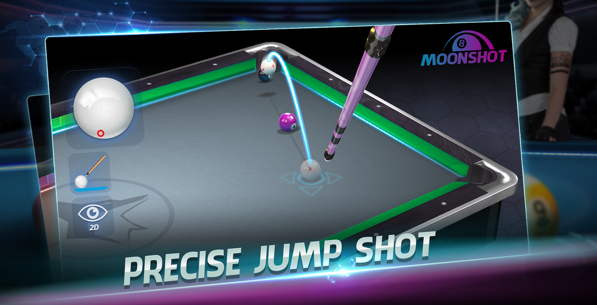 Billiards 3D: Moonshot 8 Ball - Gameplay image of android game