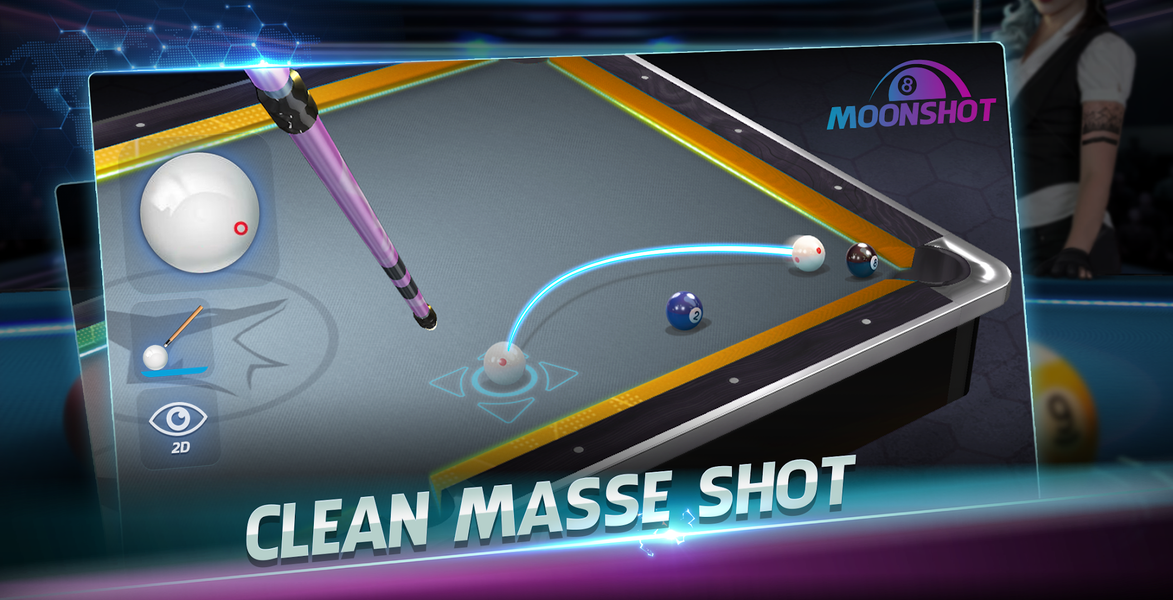 Billiards 3D: Moonshot 8 Ball - Gameplay image of android game