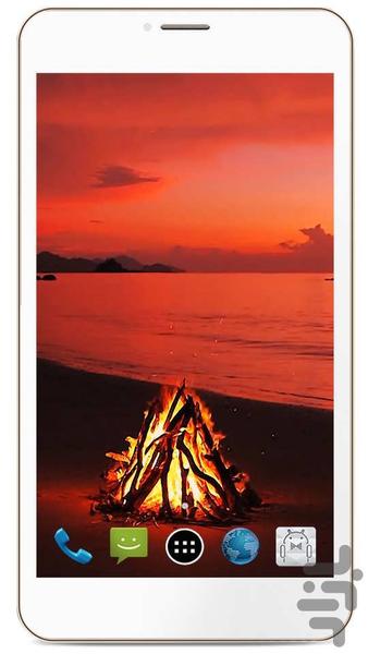 پس زمینه زنده آتش کمپ HD Campfire - عکس برنامه موبایلی اندروید