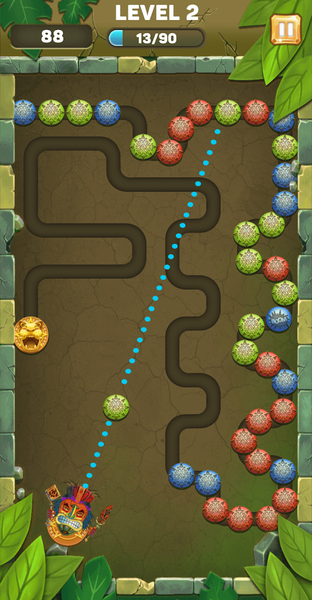 Marble Zumble Shooter - Jungle - Gameplay image of android game